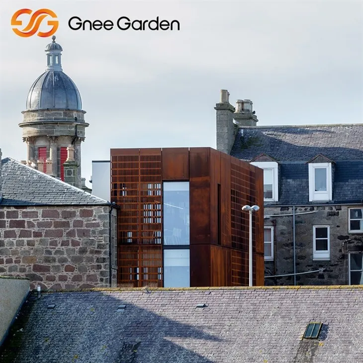 Corten metallkledningsvegg rustikk holdbar