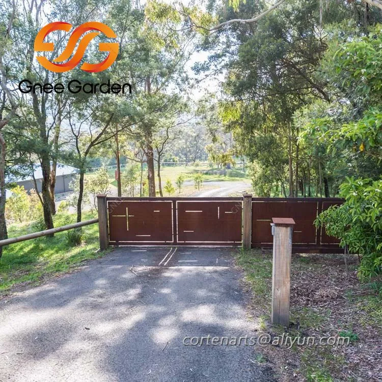 Corten stål bakgård metall portdør