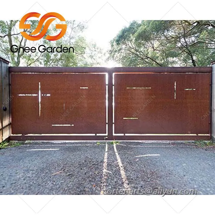 Corten Steel Backyard Metal Gate ideer