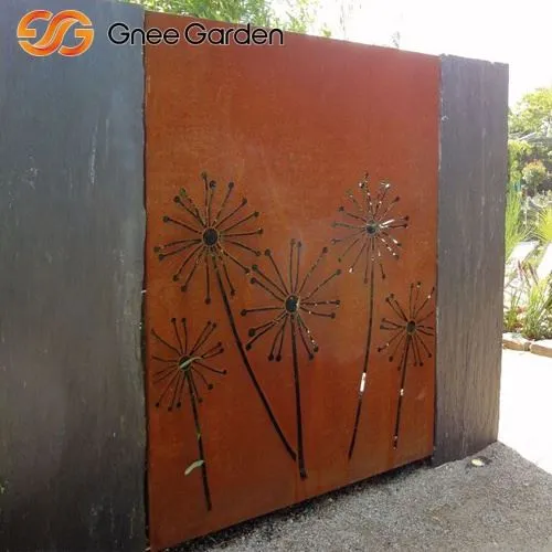Corten stål Rusty Metal Screen Dandelion Ornament Board