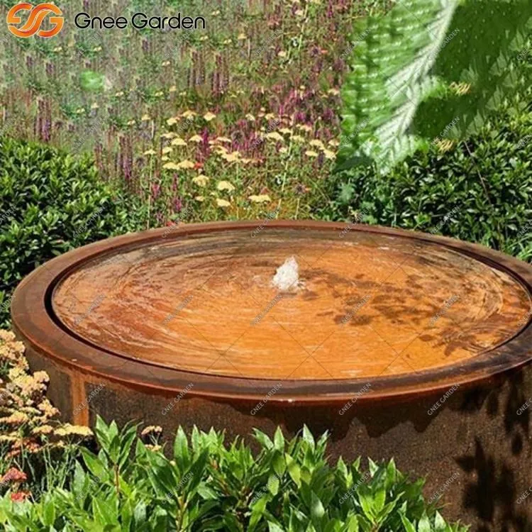Corten Steel Water Feature for hageanlegg