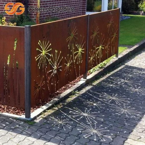 Hage Corten stålskjerm Dandelion Design