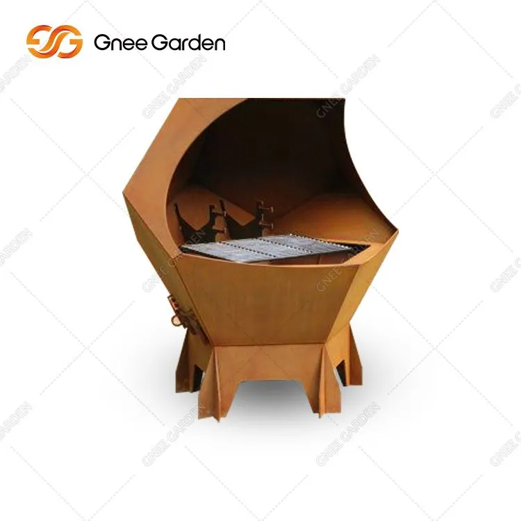 Stor corten stål utendørs grill