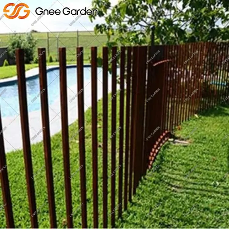 Rustet Corten stålgjerde for moderne landskapsarkitektur